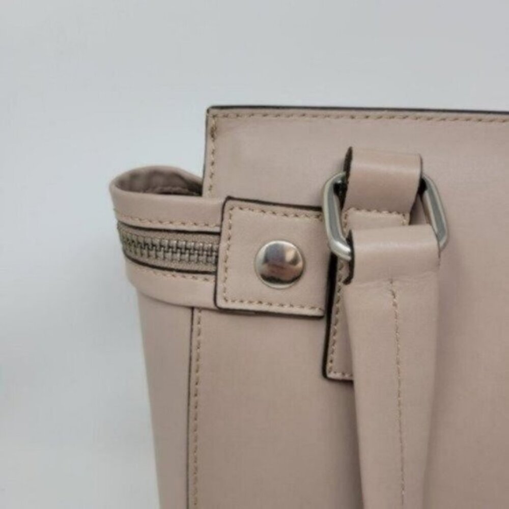 Alberta Di Canio | Italian Leather Full Zip Satchel Handbag Light Pink blush - Picture 5 of 10